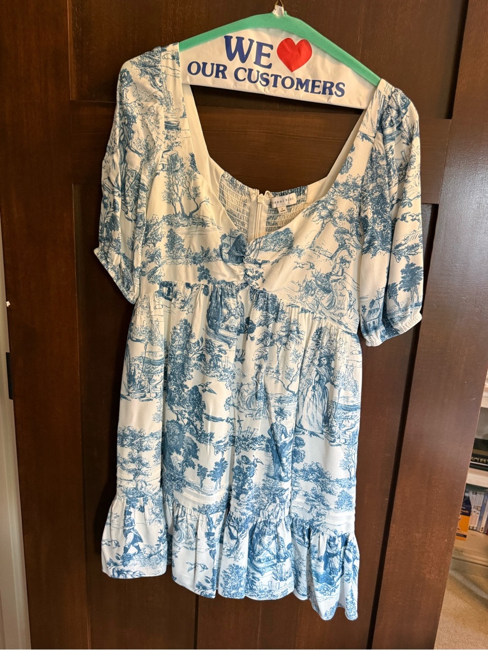 Gianni Bini Blue Toile Woman’s Mini Fit and Flare Dress Size 2